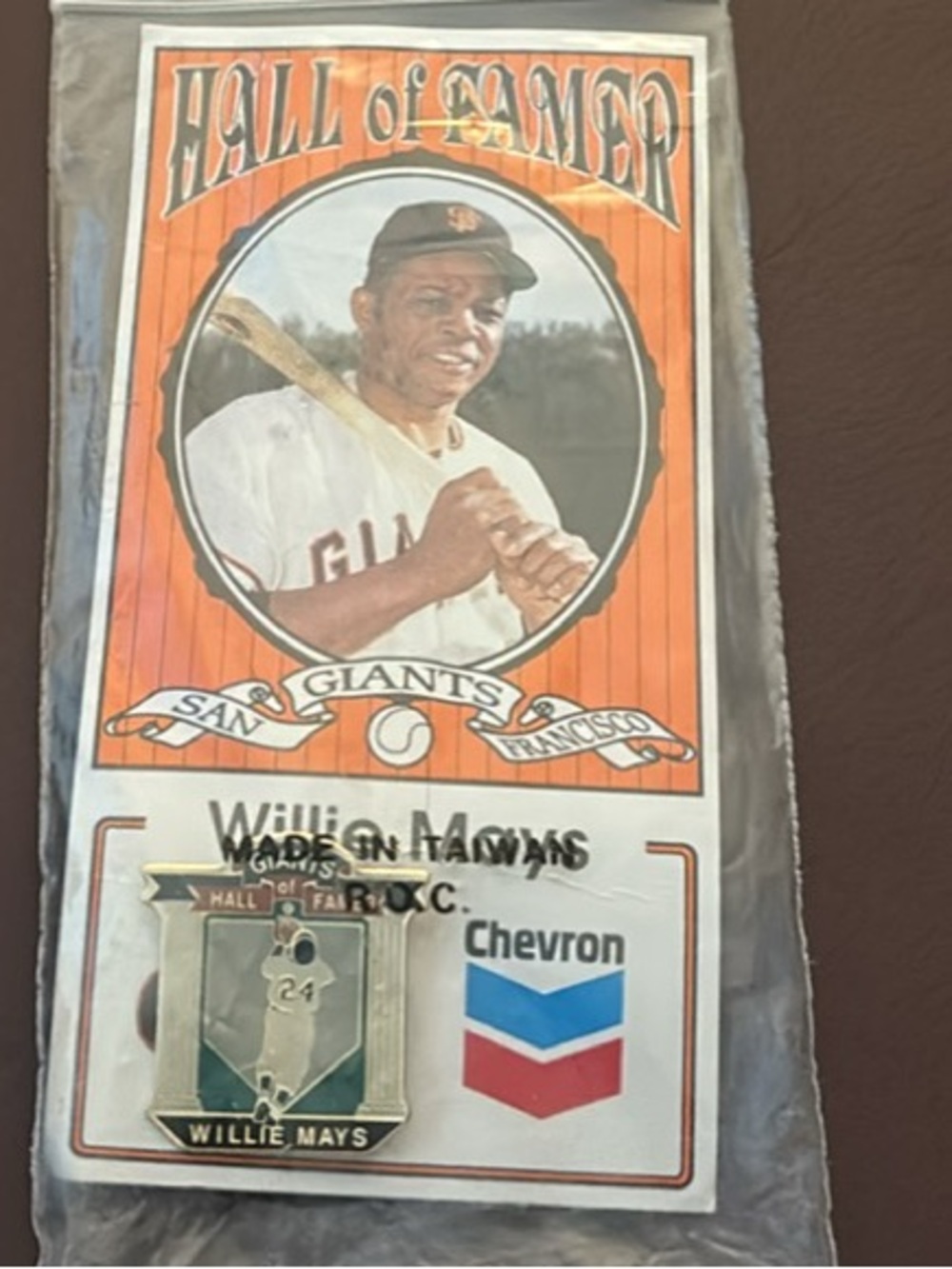 Willie Mays San Francisco Giants Hall of Famer Pin - Orange/White